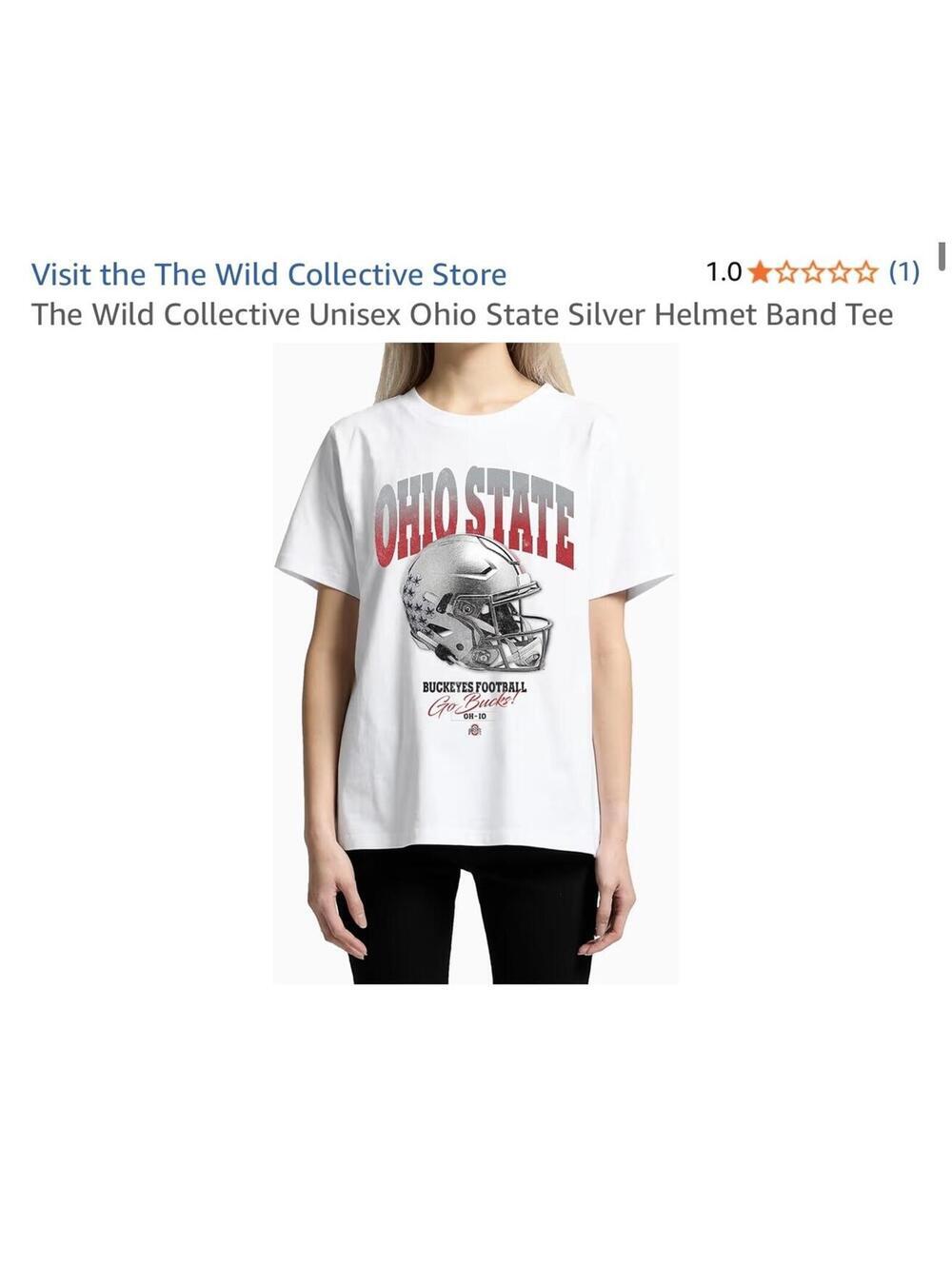 The Wild Collective Unisex Ohio State Silver Helmet Band Tee Size Medium